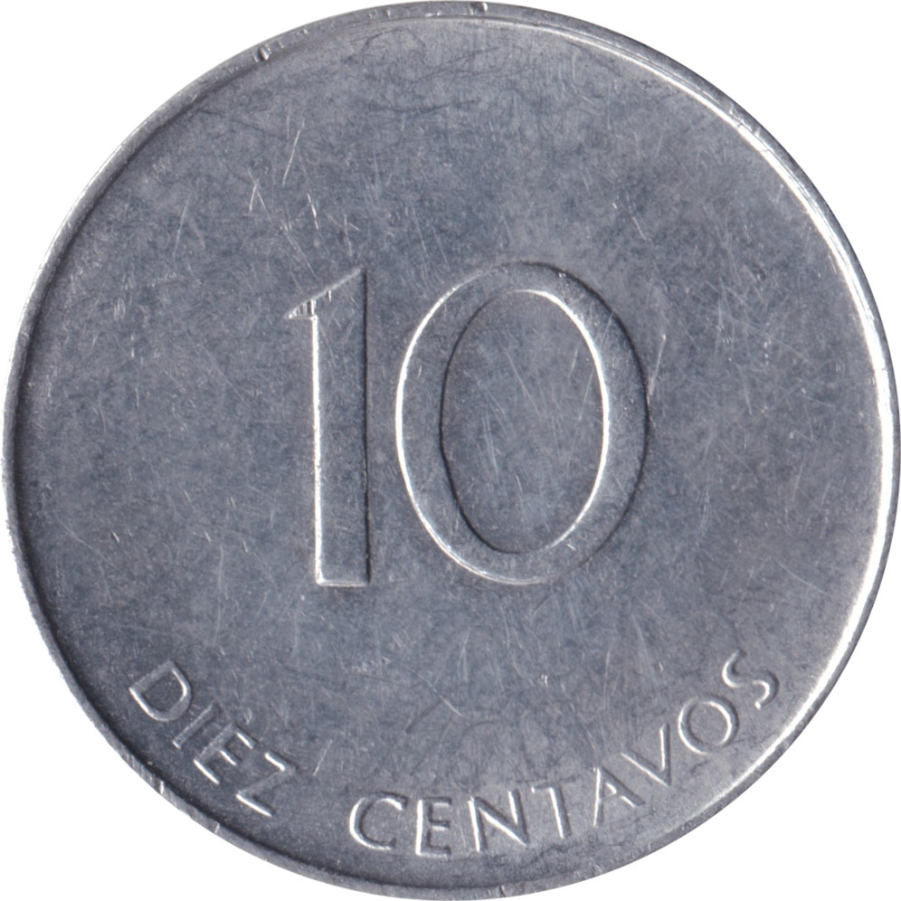 10 centavos - Intur - Valeur faciale au revers