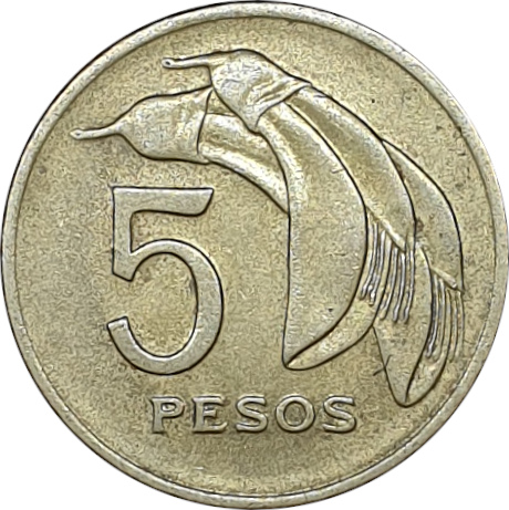 5 pesos - Soleil radieux - Bronze aluminium