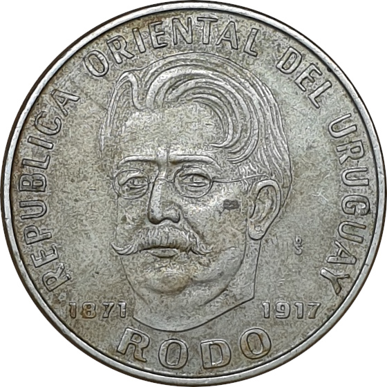 50 pesos - José Enrique Rodó - 100 ans - Cupronickel aluminium