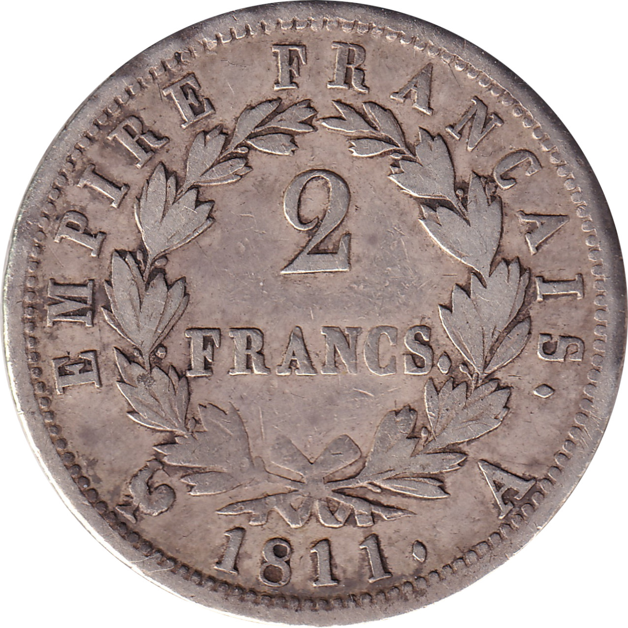 2 francs - Napoléon - Tête laurée - Empire français