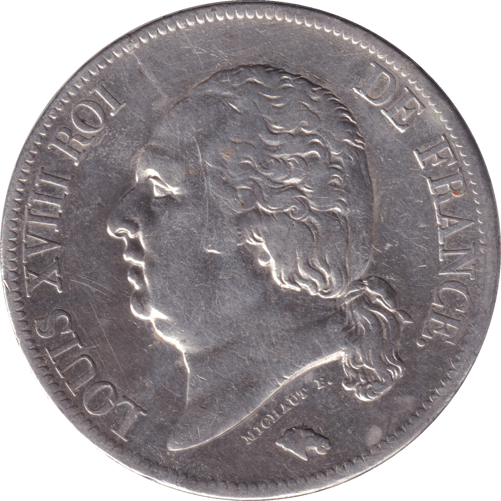 5 francs - Louis XVIII • Tête nue