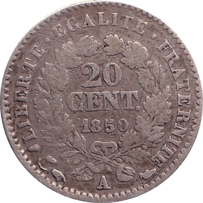 20 centimes - Cérès - Deuxième République