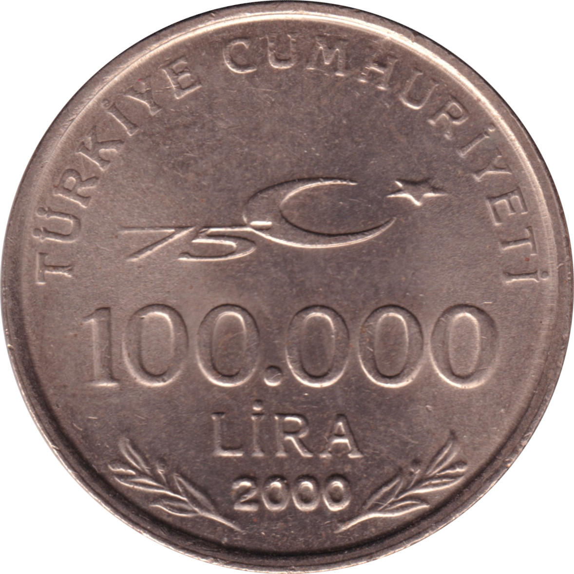 100000 lira - République - 75 ans • Type 1