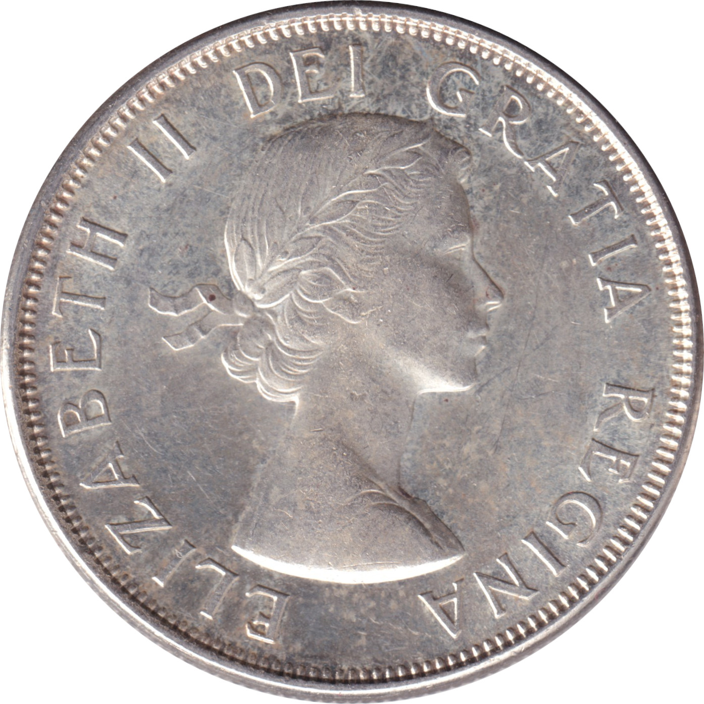 50 cents - Elizabeth II - Buste jeune - Petites armoiries