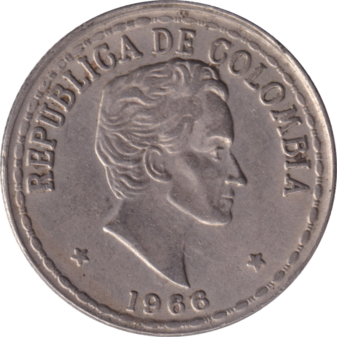 20 centavos - Simon Bolivar - Seconde tête à droite