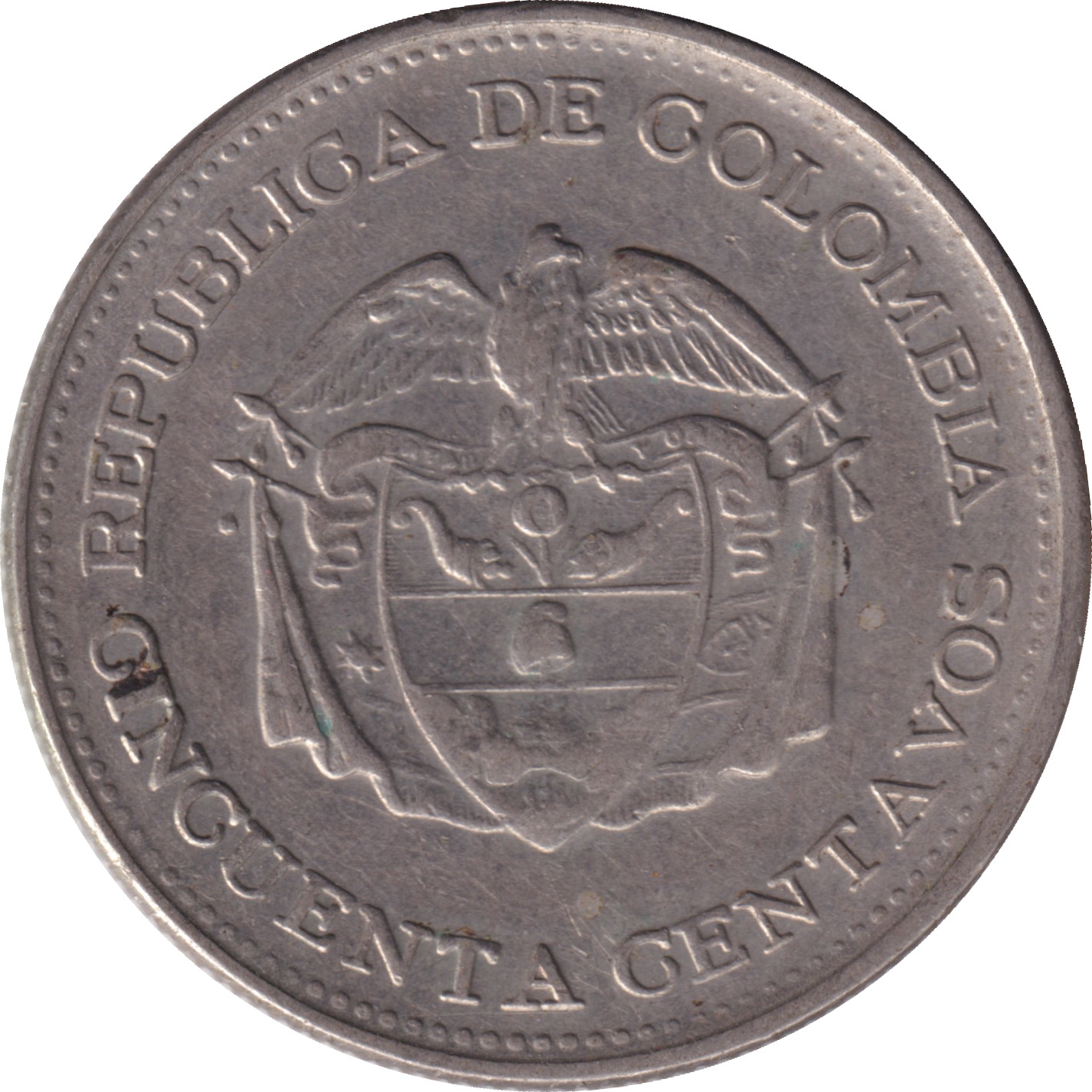 50 centavos - Simon Bolivar - Type 3