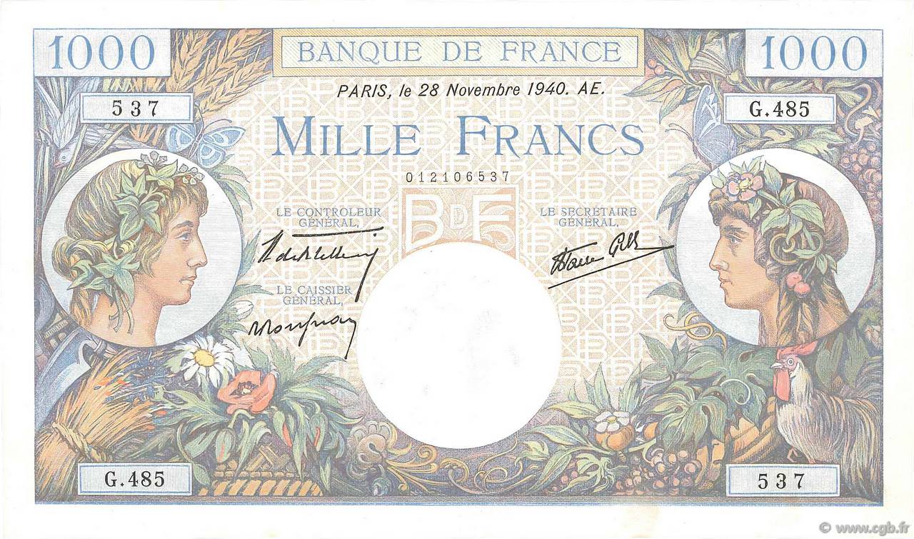 1000 francs - Trade and Industry
