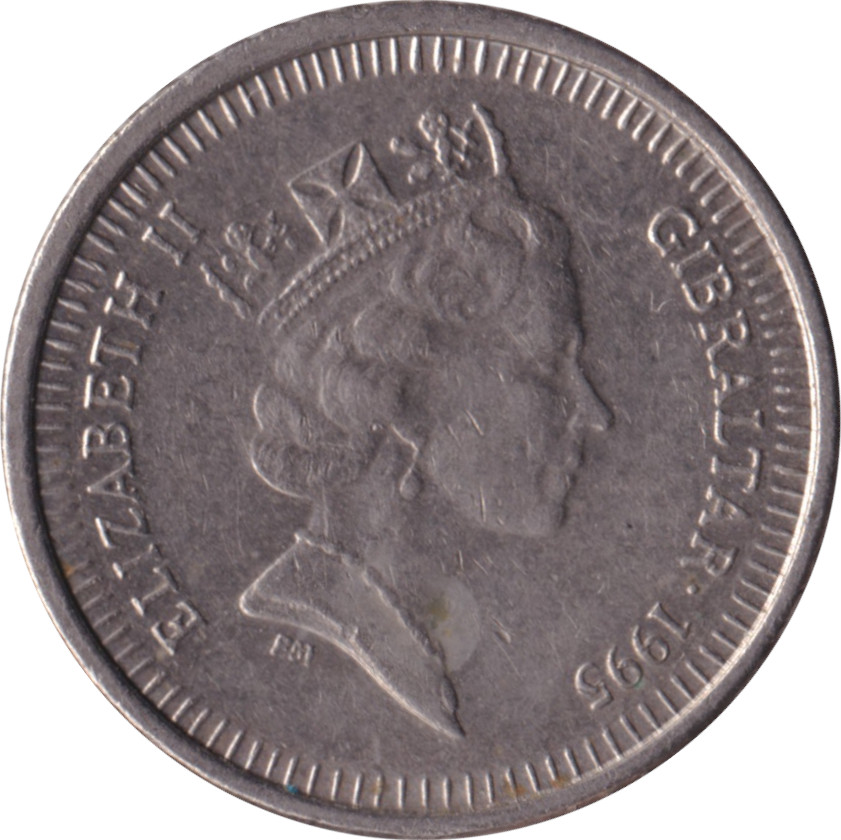 5 pence - Elizabeth II - Tête mature - Type léger