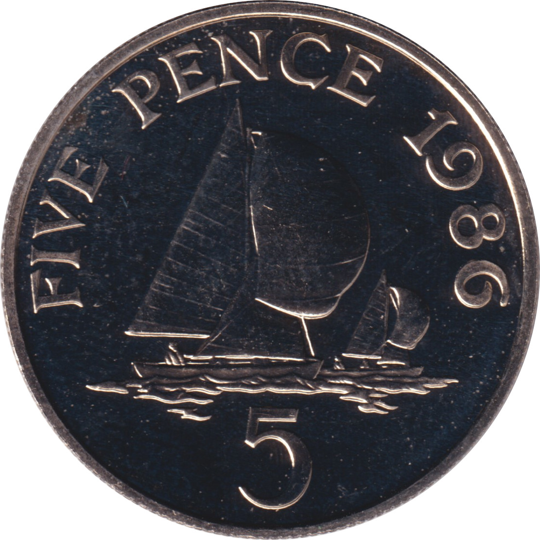 5 pence - Elizabeth II - Tête mature - Grand module