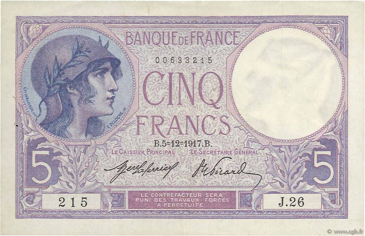 5 francs - Marianne