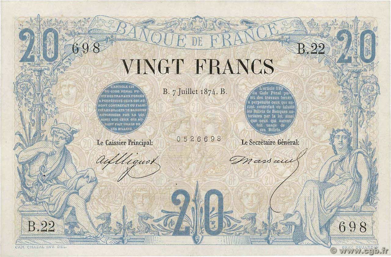 20 francs - Noir