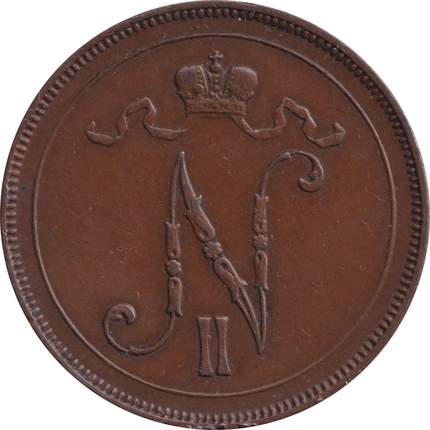10 pennia - Nicolas II - Monogramme N II