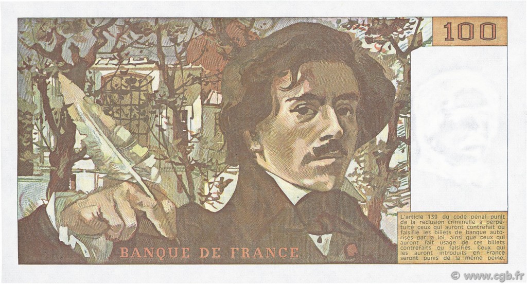 100 francs - Delacroix