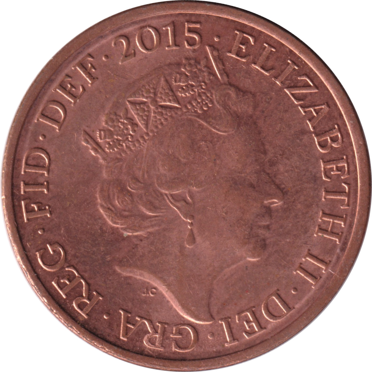 2 pence - Elizabeth II - Tête historique