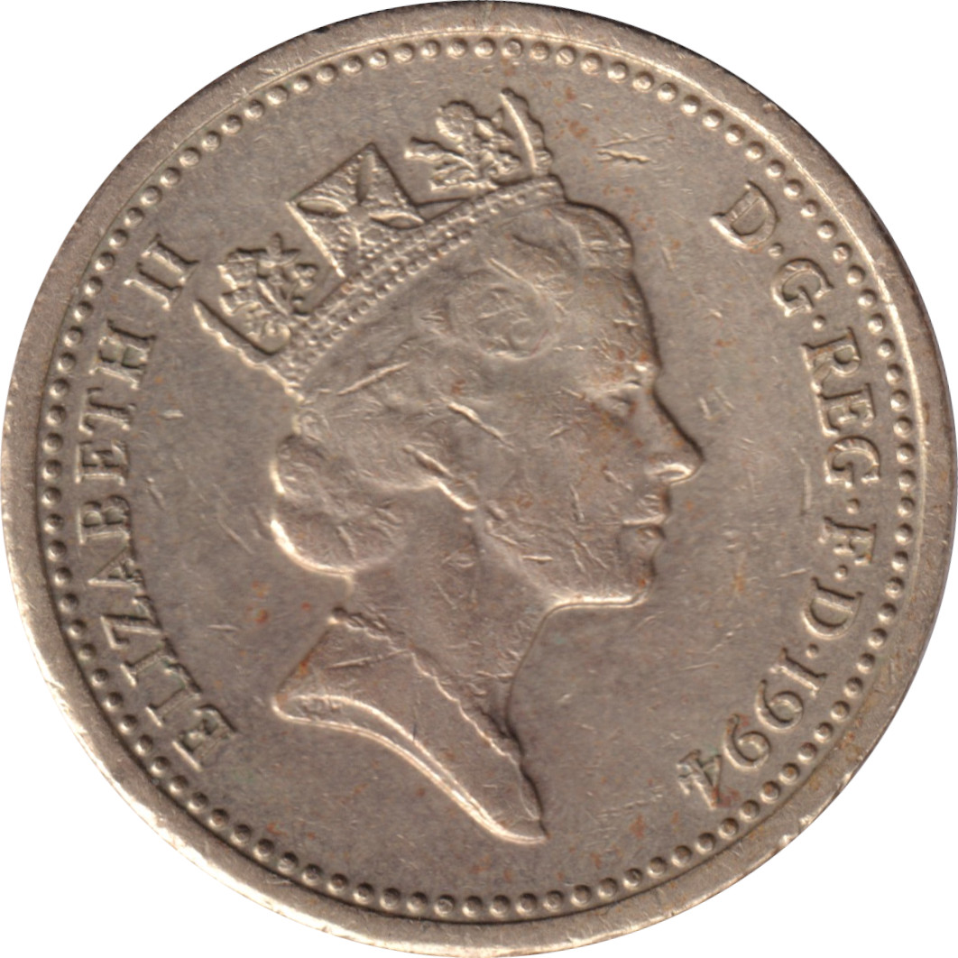 1 pound - Elizabeth II - Tête mature - Lion d'Angleterre