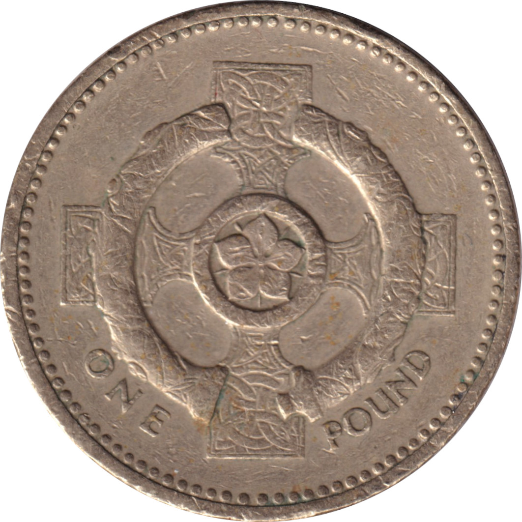 1 pound - Elizabeth II - Tête mature - Croix Irlande du Nord