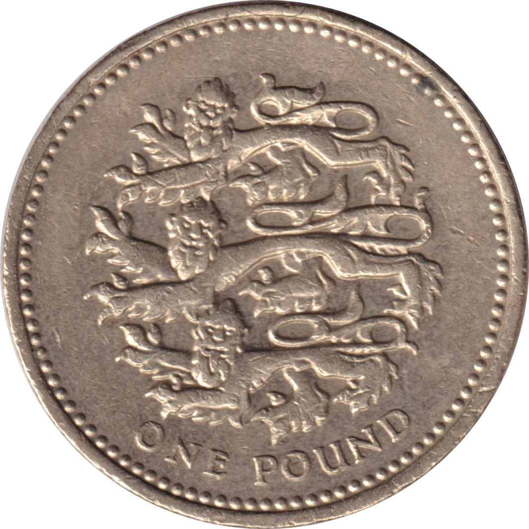 1 pound - Elizabeth II - Tête agée - Lions d'Angleterre