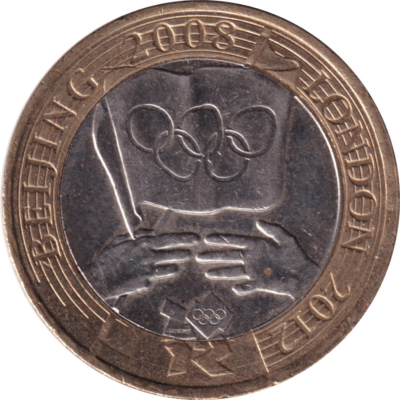 2 pound - Olympiades de Pékin 2008 - Drapeau