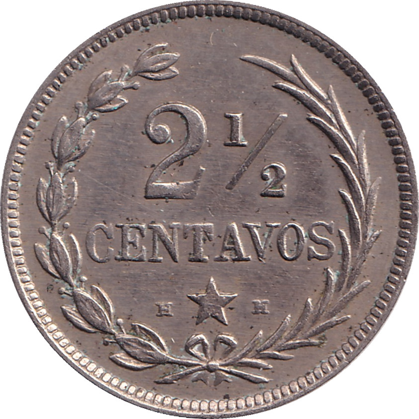 2 1/2 centavos - Constitution - Type 3
