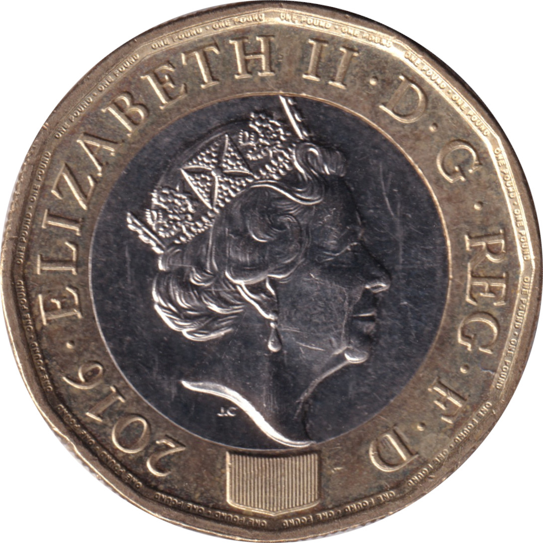 1 pound - Elizabeth II - Tête historique - Couronne