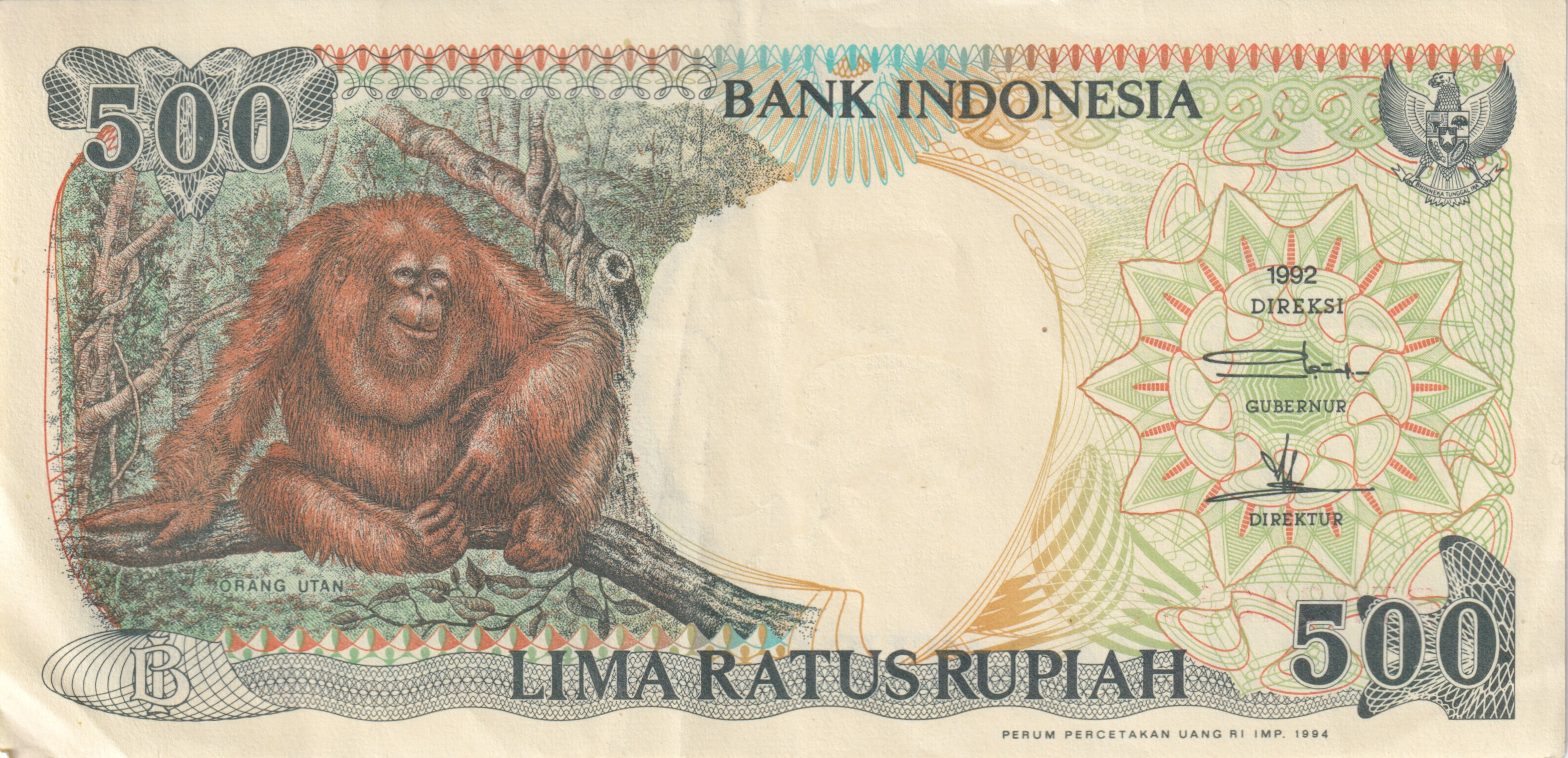 500 rupiah - Orangutan