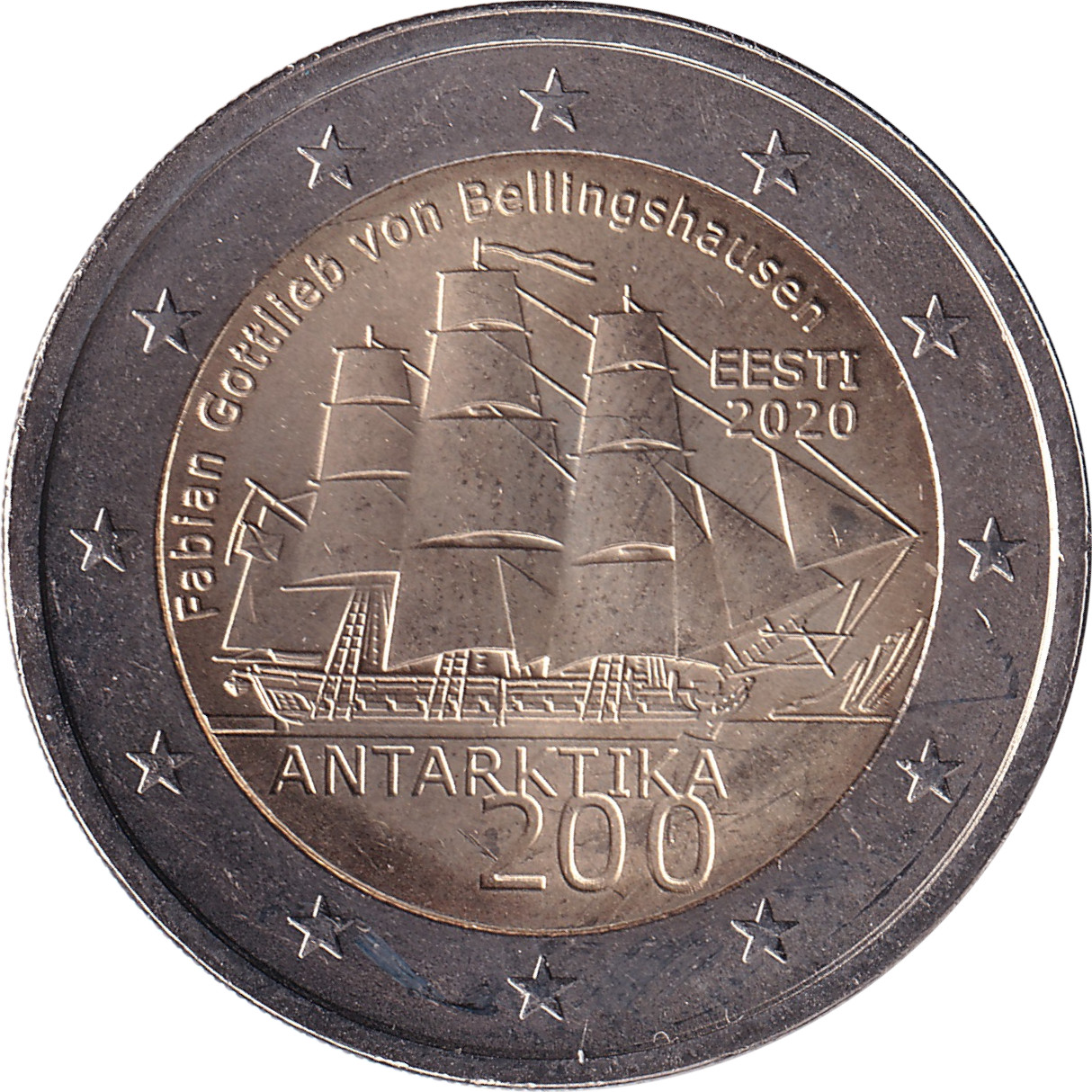2 euro - Découverte de l'Antarctique - 200 years