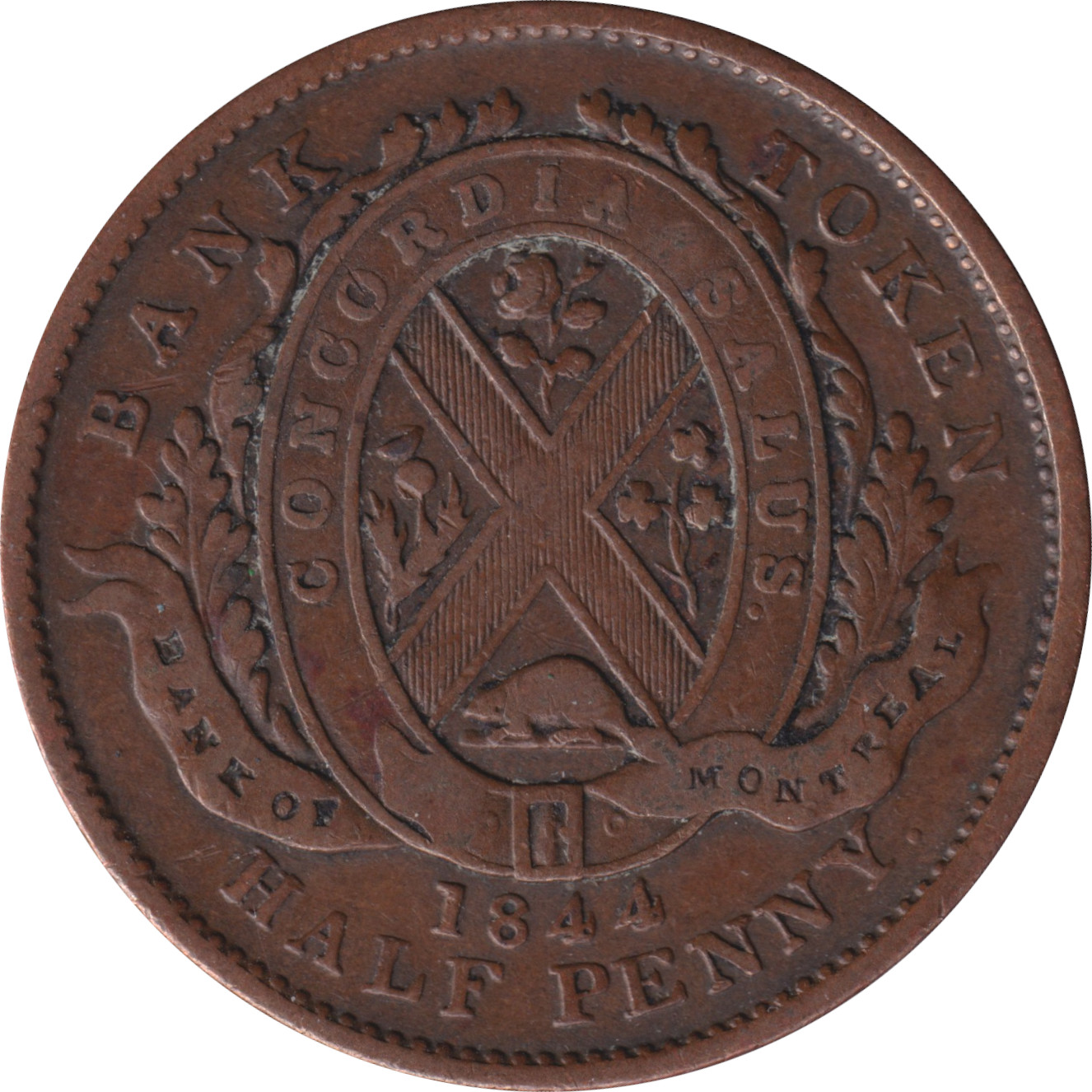 1/2 penny - Banque de Montréal - Vue de face