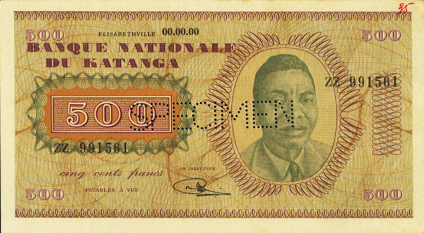 500 francs - Banque nationale du Katanga - Type 1