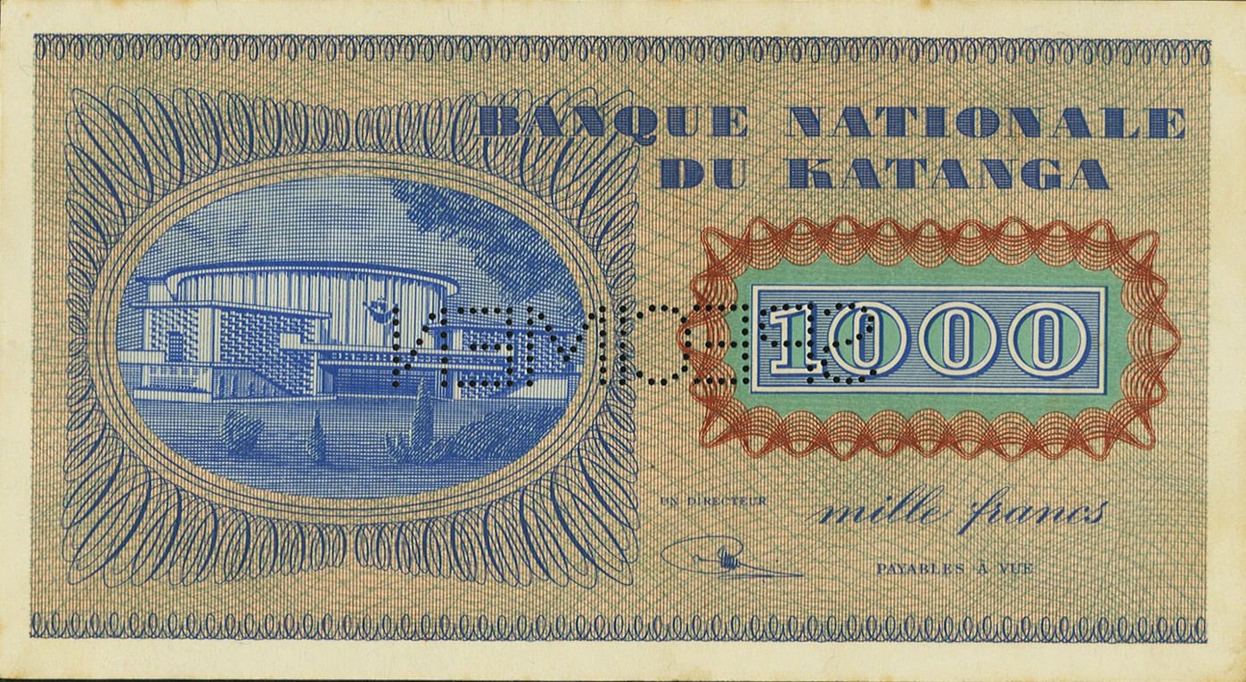 1000 francs - Banque nationale du Katanga - Type 1
