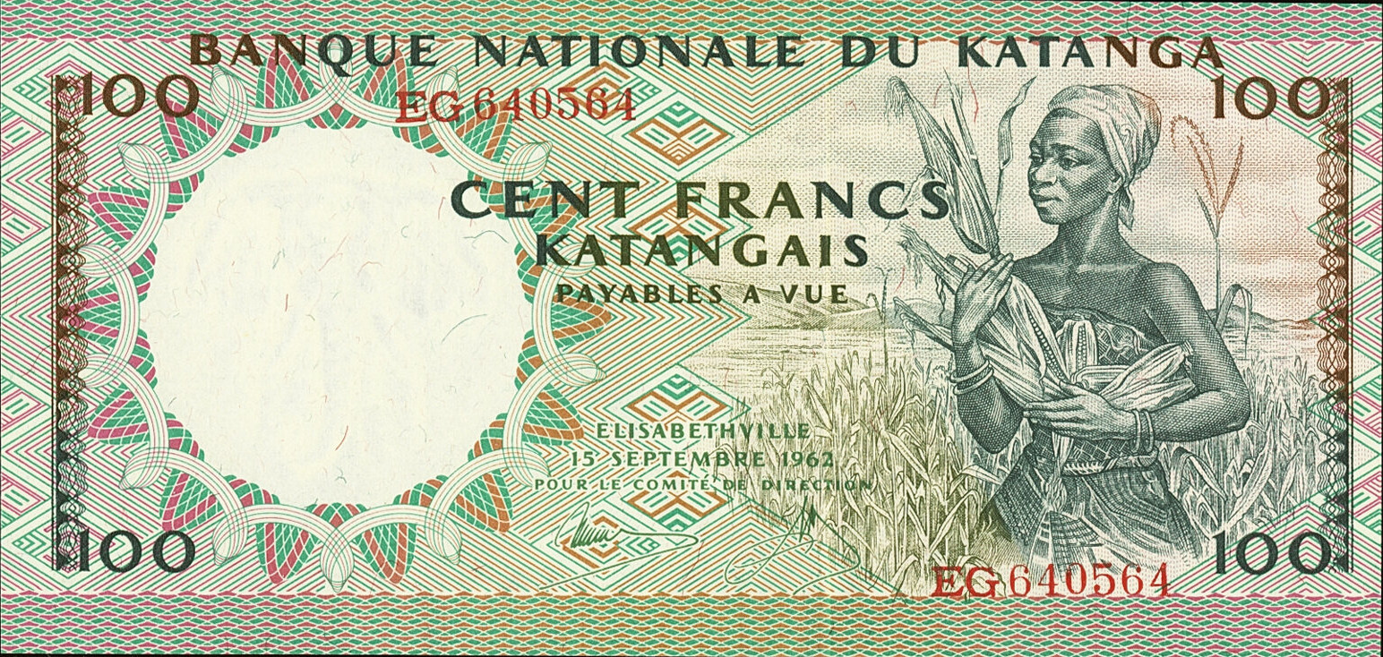 100 francs - Banque nationale du Katanga - Type 2