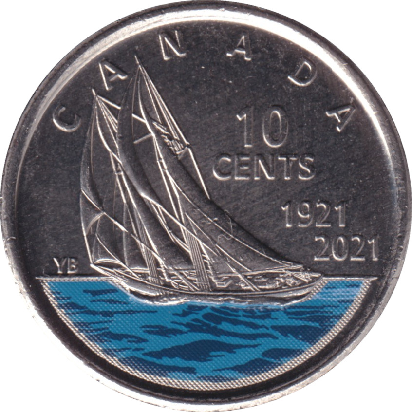 10 cents - Bluenose - 100 years - Type 1
