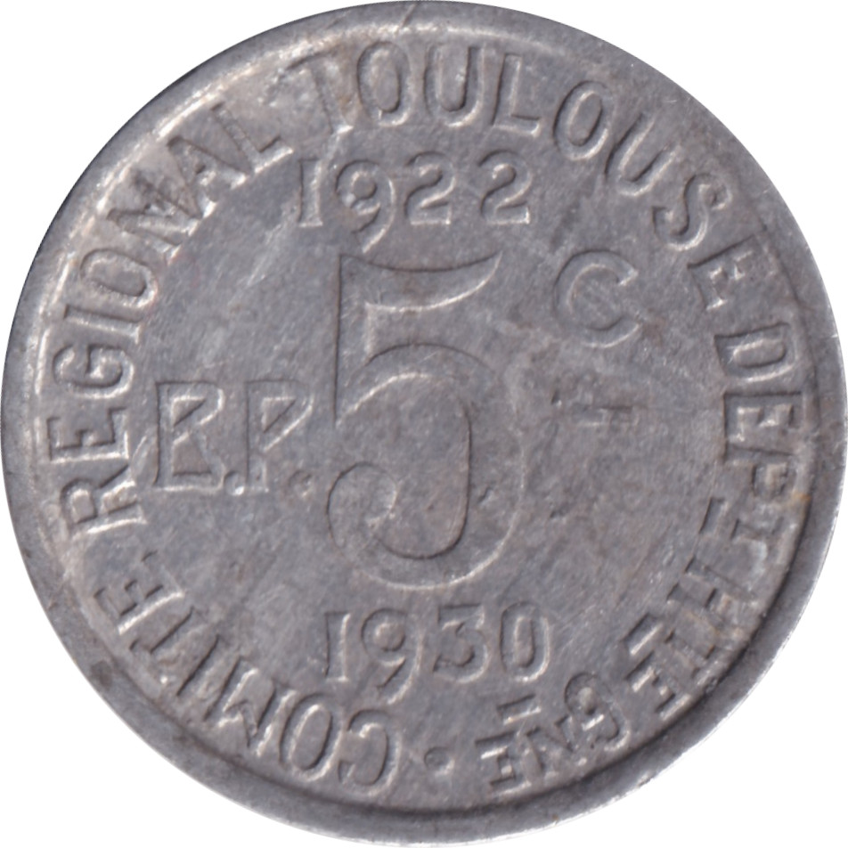 5 centimes - Toulouse - Comité régional - Type 1