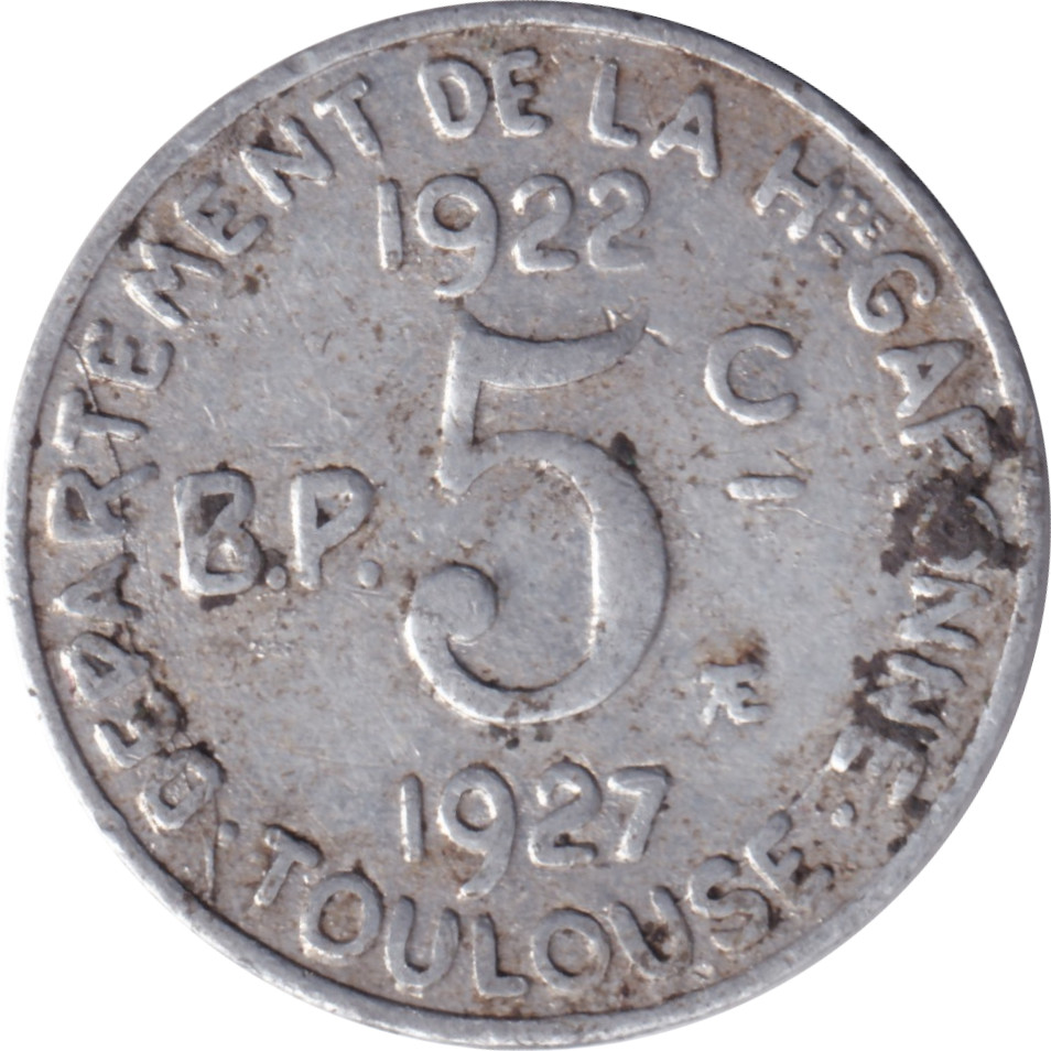 5 centimes - Toulouse - Département de la Haute Garonne