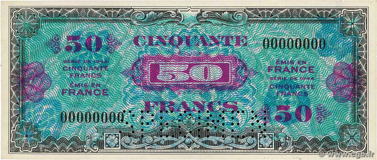 50 francs - Drapeau