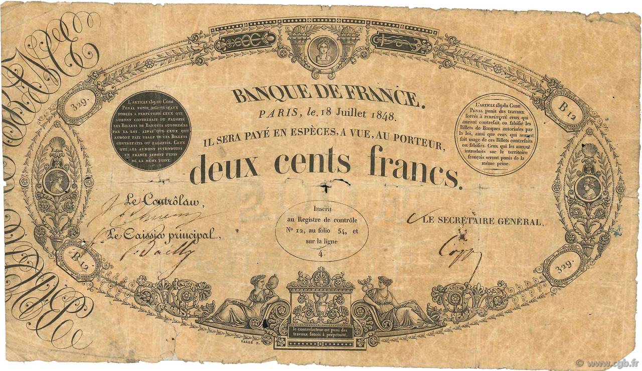 200 francs - Galle